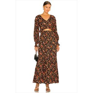 FREE PEOPLE NEW Secret Garden Skirt / Top Set Black Combo XL